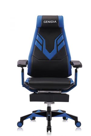 Genidia Blue ergonomic gaming chair front view