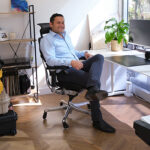 Home office nicely set up with an Ergohuman 2 Elite Platinum ergonomic office chair