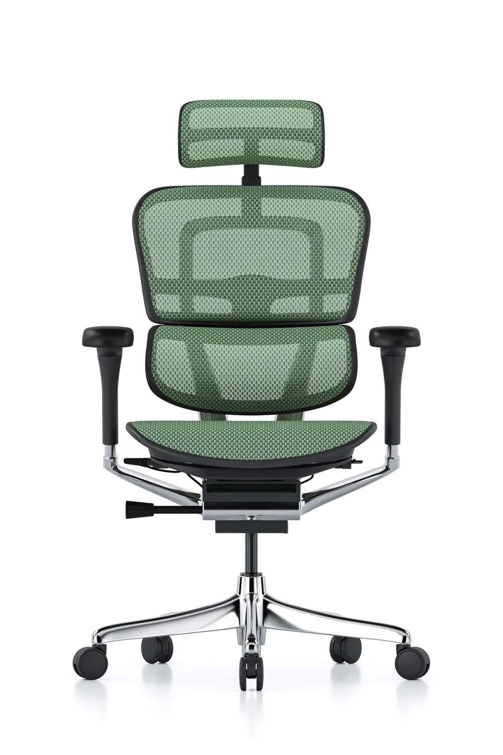 Green office chair Ergohuman 2 Elite in green mesh front view