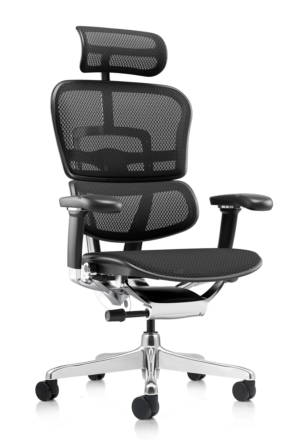 Ergonomic Office Chair Ergohuman 2 Elite mark II in Black mesh right front quarter view