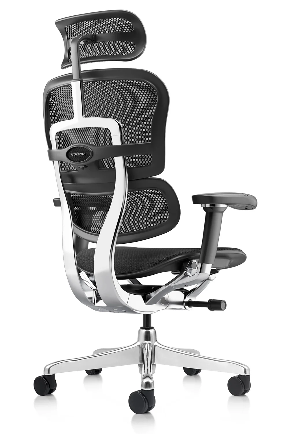 Ergonomic Office Chair Ergohuman 2 Elite mark II in Black mesh right rear quarter view