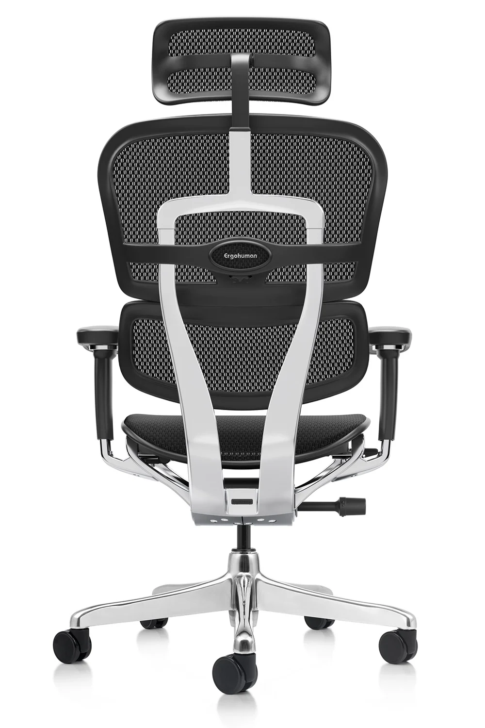 Ergonomic Office Chair Ergohuman 2 Elite mark II in Black mesh rear view