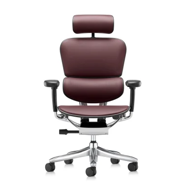 Ergonomic Office Chair Ergohuman 2 Luxury SE Leather in Burgundy front view