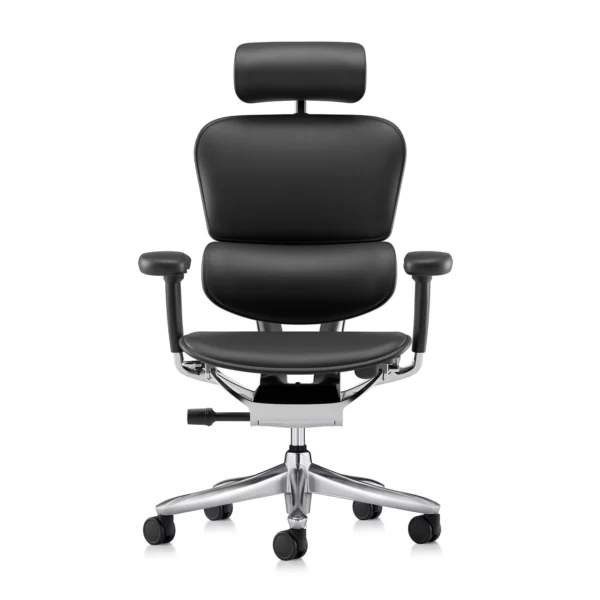 Ergonomic Office Chair Ergohuman 2 Luxury SE in Black Leather front view