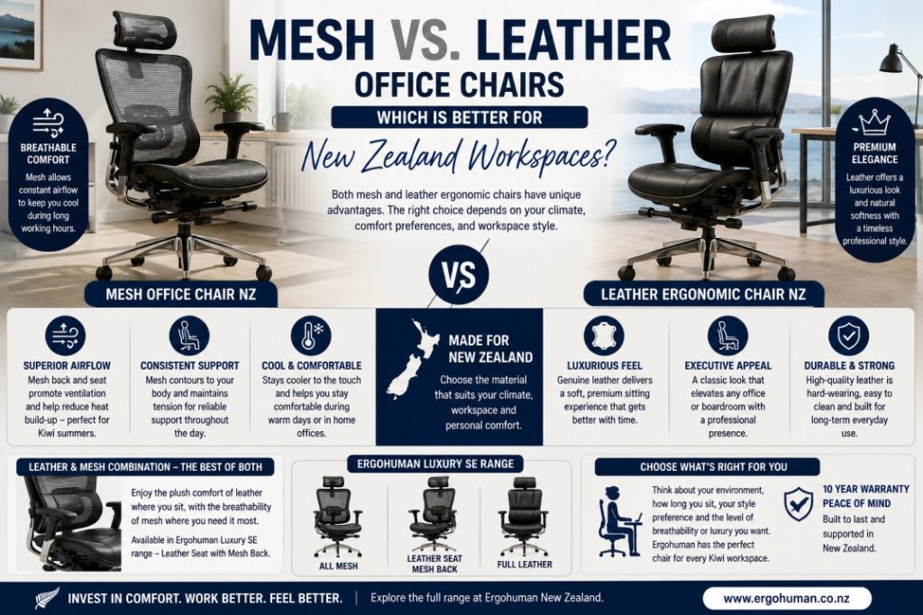 Mesh vs Leather Office Chair NZ Guide