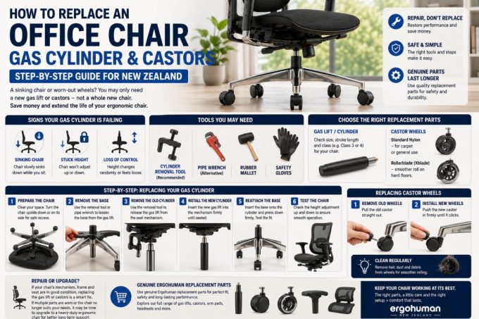 Office Chair Gas Cylinder & Castor Replacement NZ Guide